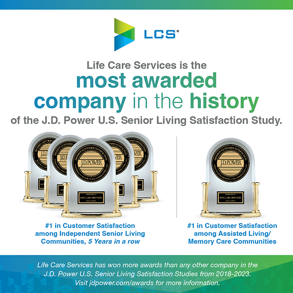 Most awarded company in the history of the J.D. Power U.S. Senior Living Satisfaction Study