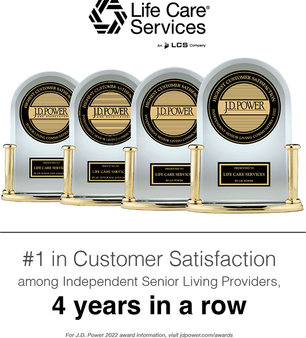 #1 in Customer Satisfaction among Independent Senior Living Providers, 4 years in a row