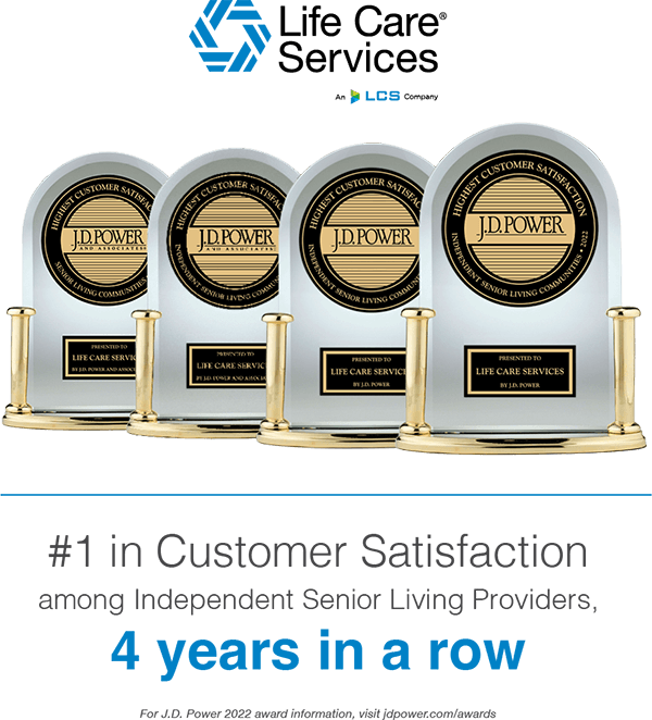 #1 in Customer Satisfaction among Independent Senior Living Providers, 4 years in a row