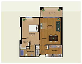 floor plan of the Avalon offered at The Glenview senior living in Naples, FL