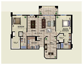 floor plan of the Floridian offered at The Glenview senior living in Naples, FL