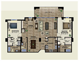 floor plan of the Grand Bay offered at The Glenview senior living in Naples, FL