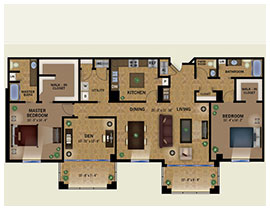 floor plan of the Heron offered at The Glenview senior living in Naples, FL