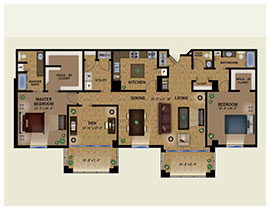 floor plan of the Jamestown offered at The Glenview senior living in Naples, FL