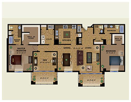 floor plan of the Penthouse 5 offered at The Glenview senior living in Naples, FL