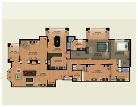 floor plan of the Penthouse 6 offered at The Glenview senior living in Naples, FL