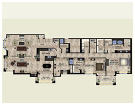floor plan of the Penthouse 7 offered at The Glenview senior living in Naples, FL